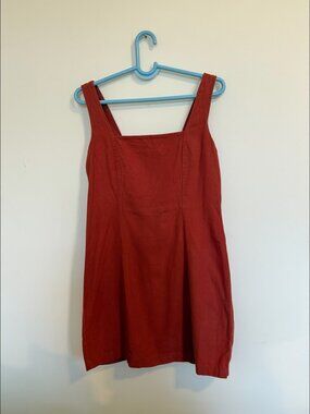 Old Navy Corduroy Mini Dress Rust Orange Smocked Back Size M